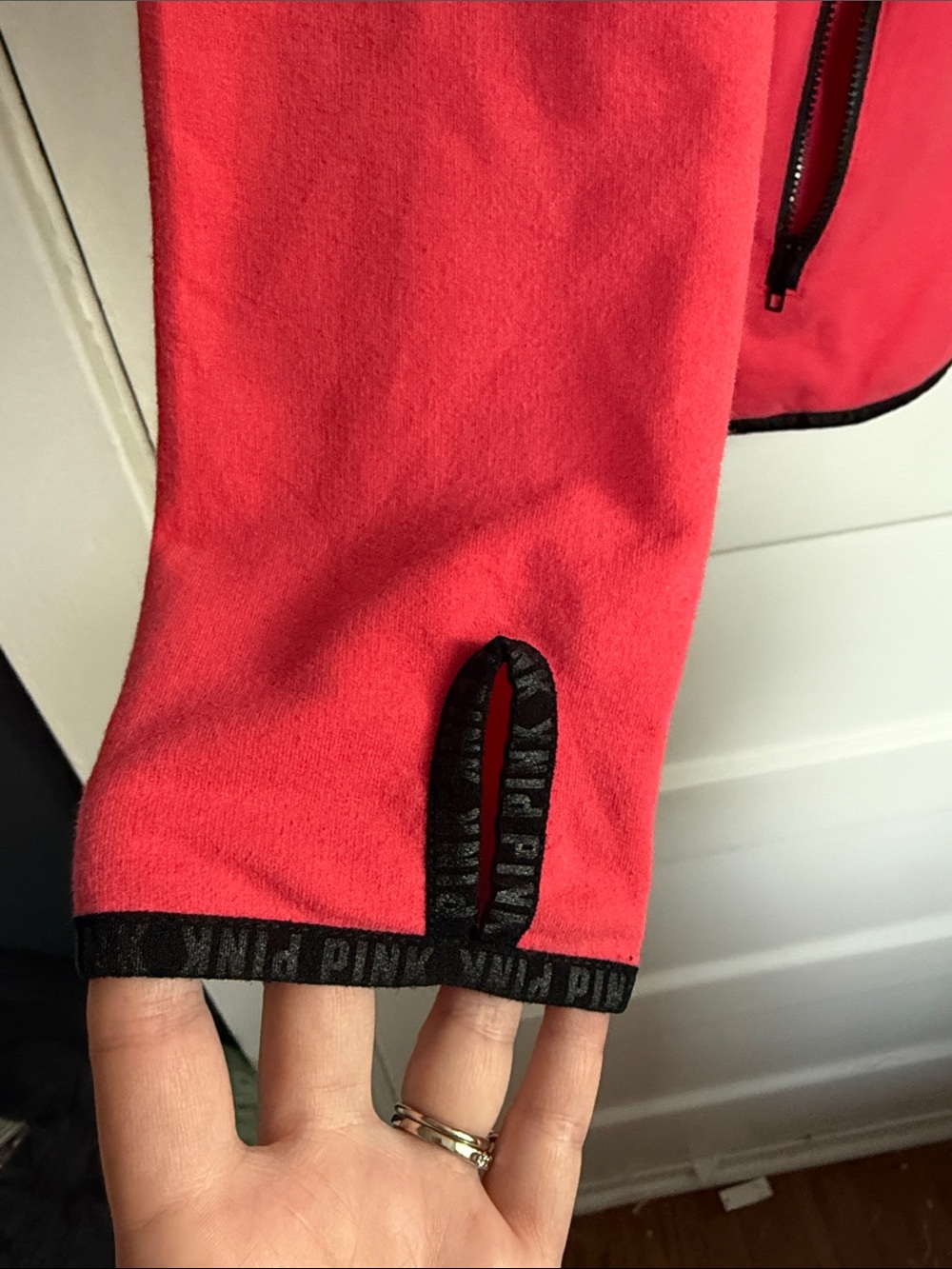 PINK Victoria's Secret Hot Pink Full-Zip Utility Hoodie Y2K Vintage Sz M - Picture 4 of 10